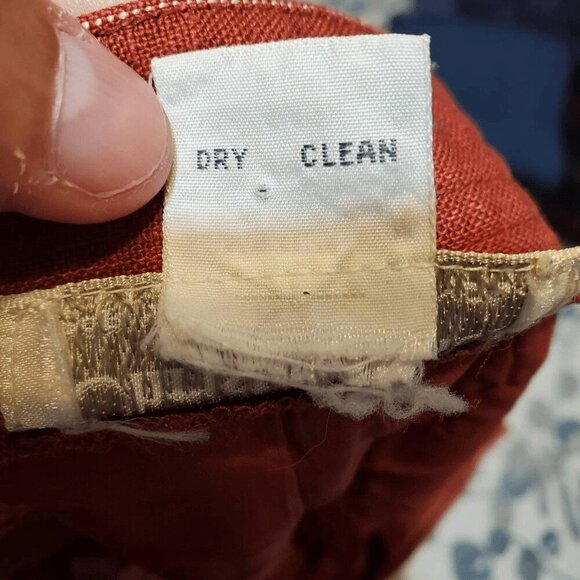 VTG Christian Dior SEPARATES Women's Pinstripe 100% Linen Pencil Skirt 14 - Picture 6 of 7